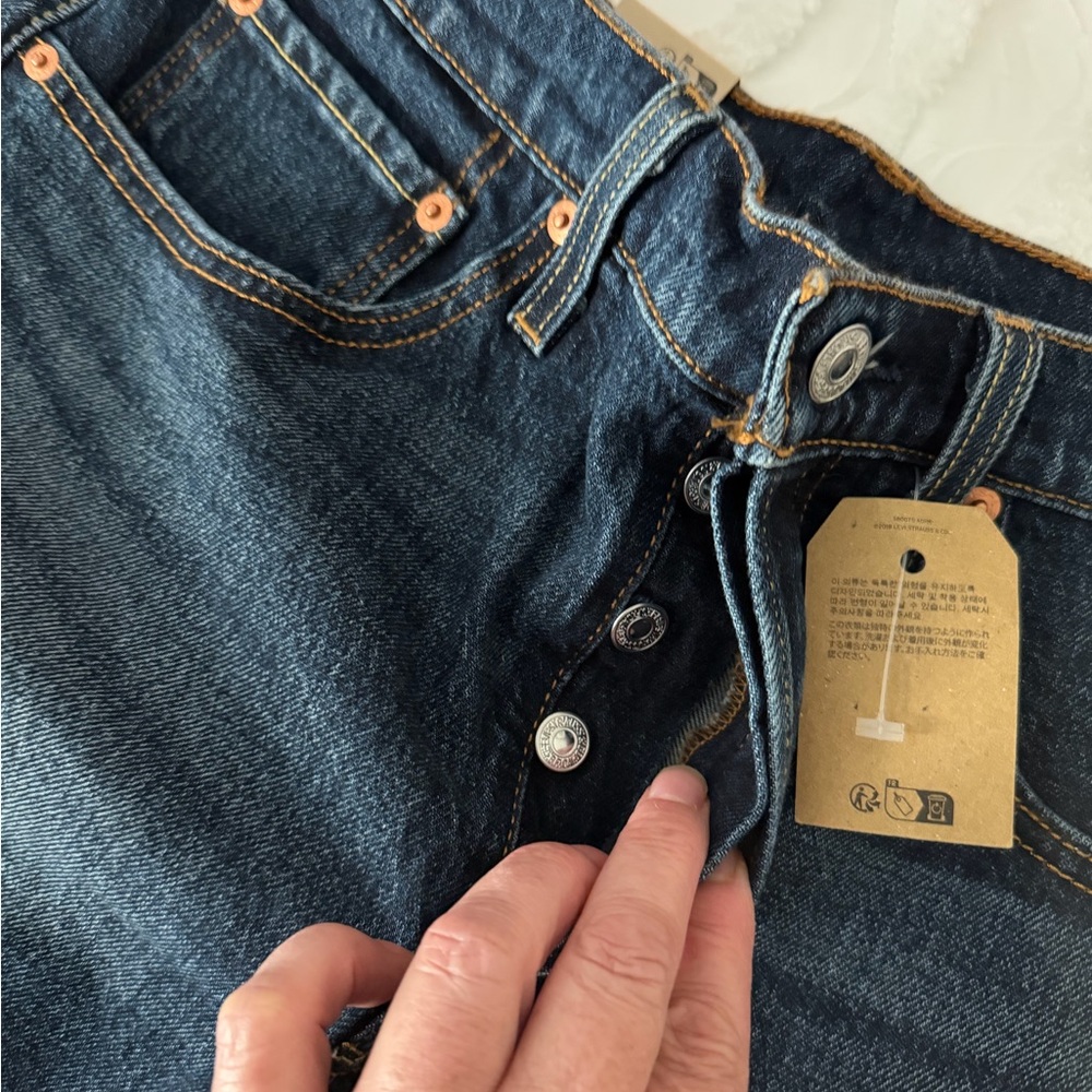 Levi's Women's 501 Dark Indigo Jean Shorts - Picture 4 of 9